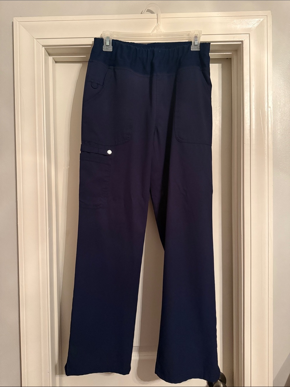 Navy Elastic-Waist Utility Pants scrubs